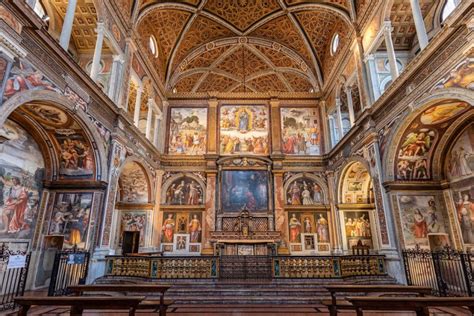 vista interna della chiesa di San Maurizio con divisione tra aula fedeli e aula monache