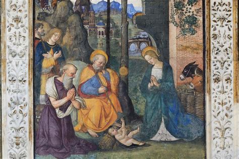 Affresco della Natività (Presepio) di Pinturicchio nella Cappella di San Girolamo, Santa Maria del Popolo, Roma