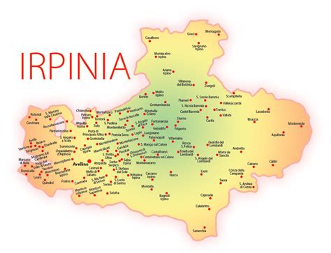 Mappa storica dell'Irpinia con indicazione di Montaguto