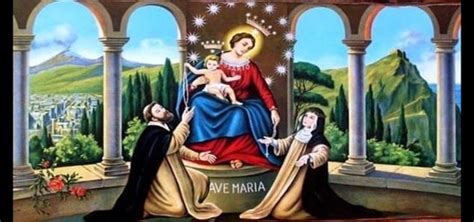 Primo piano del quadro della Madonna del Rosario, venerato nel Santuario di Pompei, che mostra i dettagli della composizione.