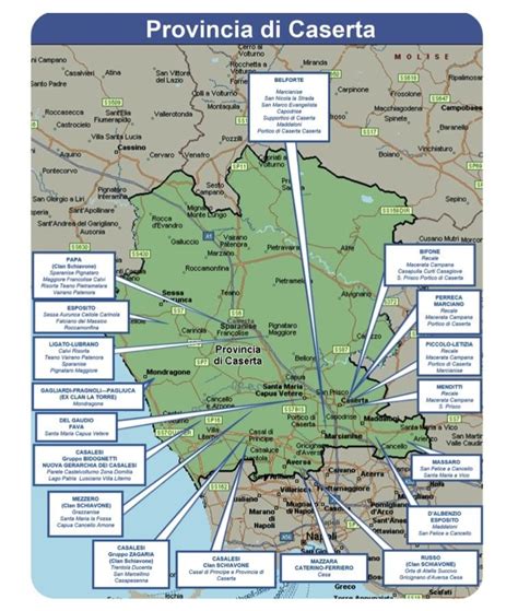 Mappa della provincia di Caserta con evidenziati San Marco Evangelista e San Nicola la Strada per indicare la loro prossimità