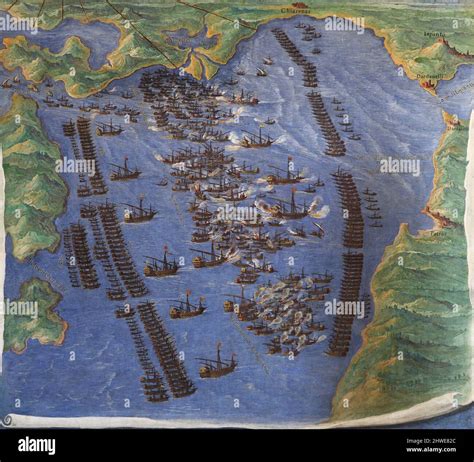 mappa della battaglia di Lepanto 1571