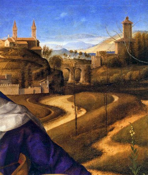 Dettaglio paesaggio nella pittura tonale di Bellini