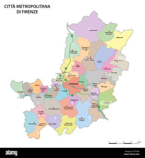 Mappa dell'Italia con indicazione di Firenze e Gardone Riviera
