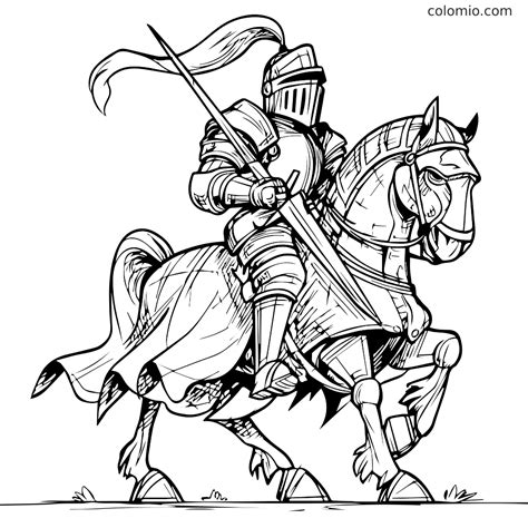 Cavaliere con torcia durante
