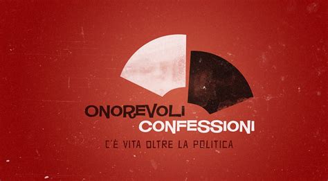 Logo del programma Onorevoli Confessioni con Laura Tecce e un politico intervistato