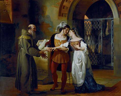 Frate Lorenzo che sposa Romeo e Giulietta in segreto
