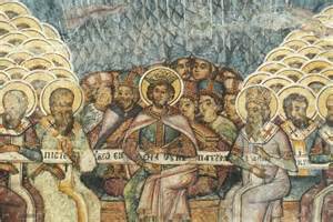 rappresentazione dei Concili di Nicea e Costantinopoli