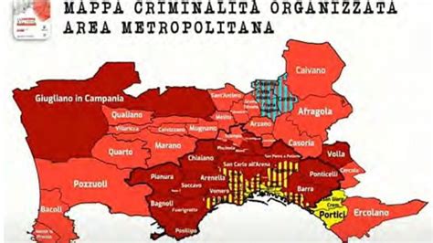 mappa che evidenzia le aree di influenza dei clan mafiosi e la provenienza dei beni confiscati