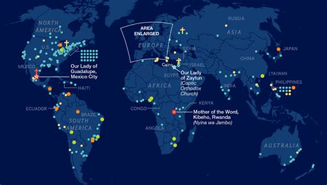 Mappa delle apparizioni mariane
