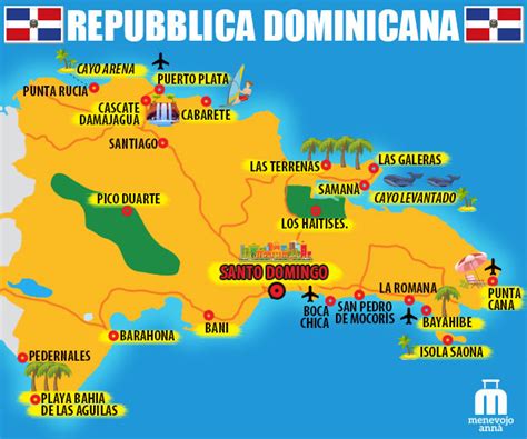 Mappa delle principali destinazioni per escursioni da Bayahibe, Repubblica Dominicana
