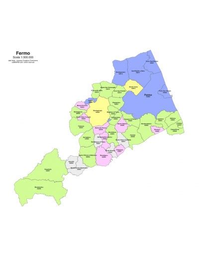 Mappa dell'Arcidiocesi di Fermo con l'ubicazione dei primi comitati parrocchiali dell'Azione Cattolica