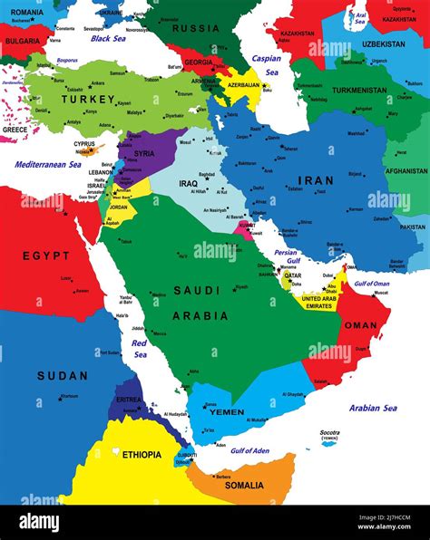 Mappa del Medio Oriente con evidenziate Nazareth e Gerusalemme