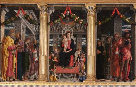 Pala di San Zeno di Andrea Mantegna, dettaglio con interazione cornice-architettura