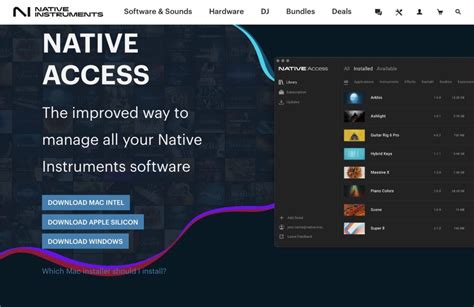 interfaccia Native Access con prodotti rilevati