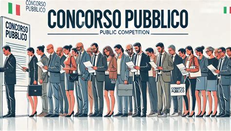 Illustrazione di persone che sostengono un concorso pubblico