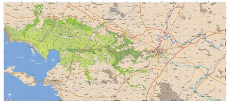 Mappa del Marais Poitevin con evidenziate le strutture idrauliche