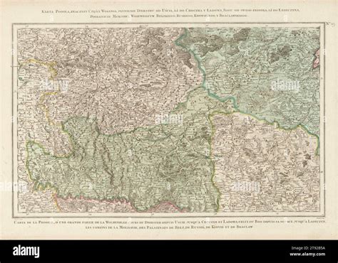 Mappa storica della regione della Podolia con l'indicazione della fortezza di Kamianets e del corso del fiume Smotrych