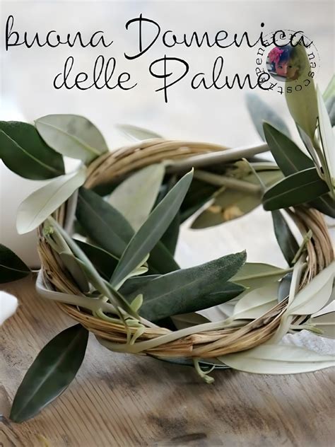 Schema didattico con i simboli della Domenica delle Palme (palme e rami d'ulivo)