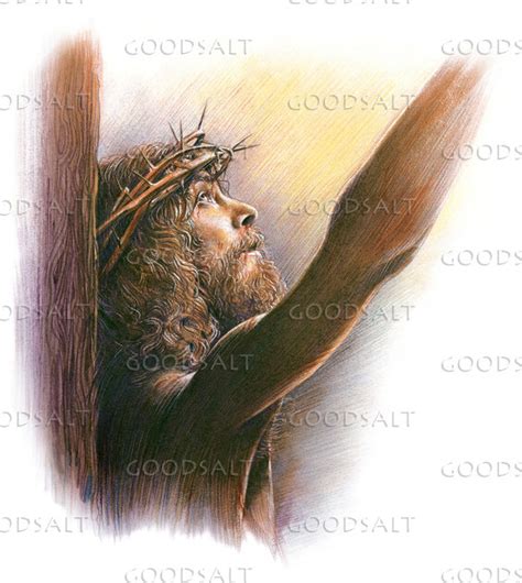 Rappresentazione artistica di Gesù sulla croce durante il grido