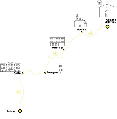 Mappa del viaggio di Sant'Antonio, da Lisbona a Padova e tappe principali