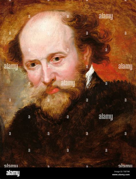 Ritratto di Pieter Paul Rubens, maestro del barocco fiammingo, con elementi che richiamano la sua bottega e lo stile dinamico