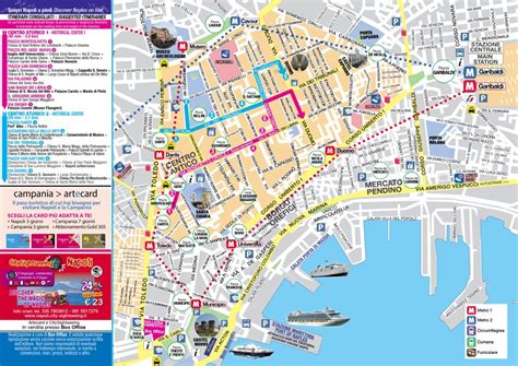 Mappa storica o planimetria del centro antico di Napoli con evidenziata Piazza del Gesù