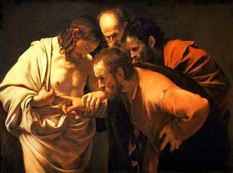 Rappresentazione di San Tommaso che tocca le piaghe di Cristo