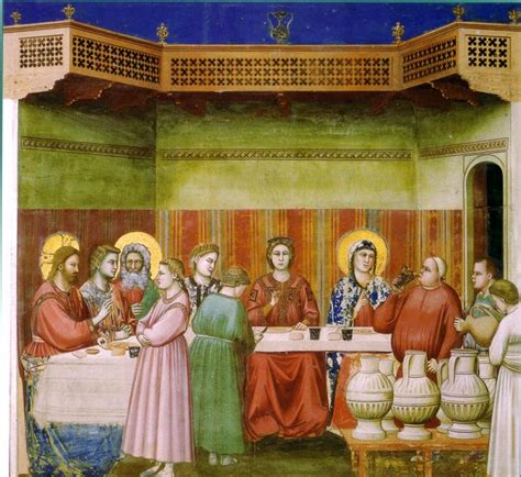 rappresentazione delle Nozze di Cana, con Gesù e Maria