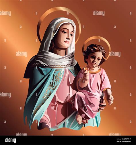 Illustrazione della Vergine Maria con il Bambino Gesù