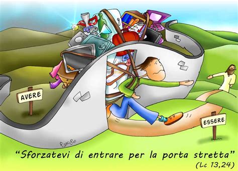 illustrazione simbolica di una porta stretta con una luce alla fine del passaggio