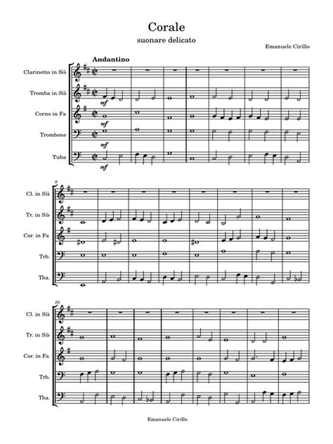 Partitura di un brano corale della Liturgia ortodossa