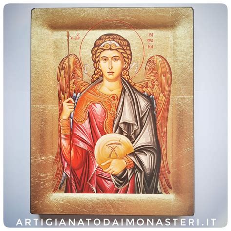 icona o dipinto di San Raffaele Arcangelo con un pesce