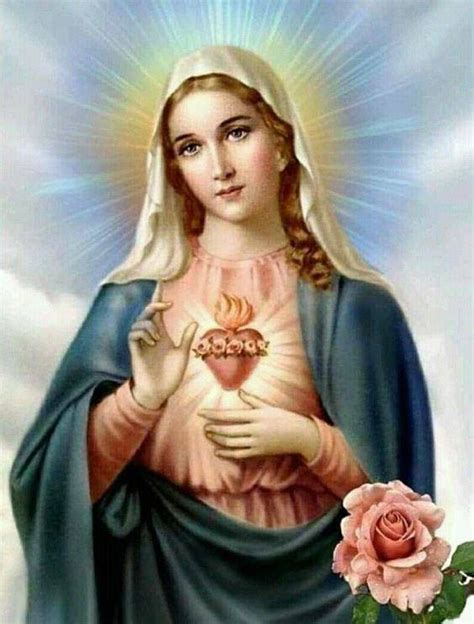 Icona del Cuore Immacolato di Maria con elementi che richiamano Fatima
