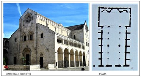 Pianta architettonica e prospetto della facciata della Cattedrale di Bitonto