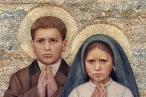 Un ritratto dei tre veggenti di Fatima: Lucia, Francesco e Giacinta.