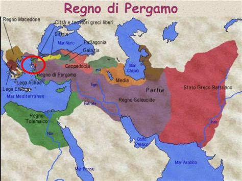 Mappa del regno di Pergamo e della penisola anatolica durante l'Ellenismo
