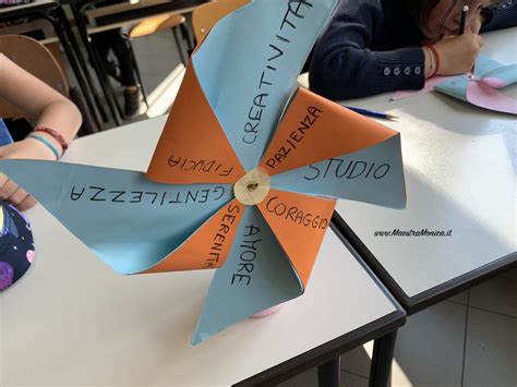 Disegno o foto di una girandola in feltro colorata per bomboniera