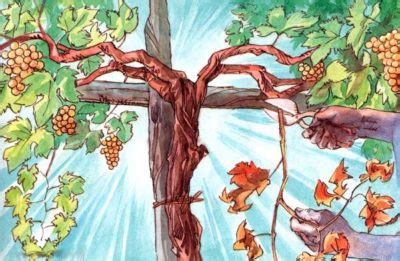 Illustrazione del Vangelo: Gesù come vite e i fedeli come tralci che portano frutto