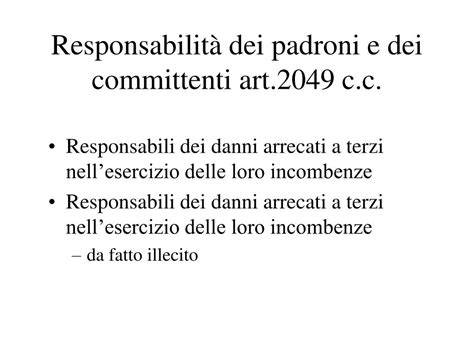 Schema dei presupposti per la responsabilità ex art. 2049 c.c.
