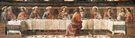 Dettaglio dell'Ultima Cena di Ghirlandaio a San Marco: Giuda, il gatto e i simboli