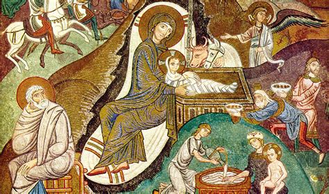 Infografica con la cronologia delle prime rappresentazioni della Natività nell'arte paleocristiana