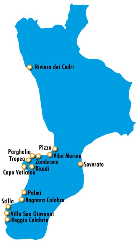 mappa dei siti monastici e eremitici basiliani in Calabria