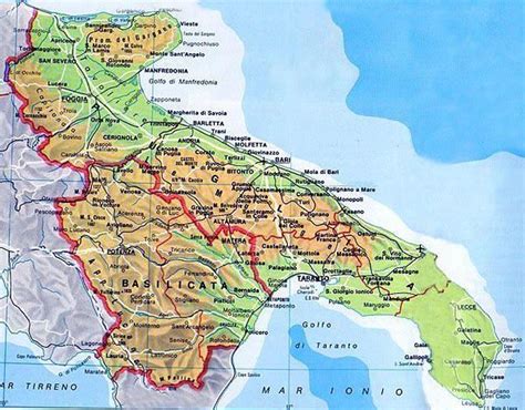 Mappa storica delle diocesi pugliesi