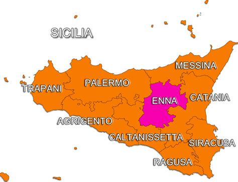 Mappa della Sicilia con evidenziata la provincia di Enna e la posizione di Barrafranca