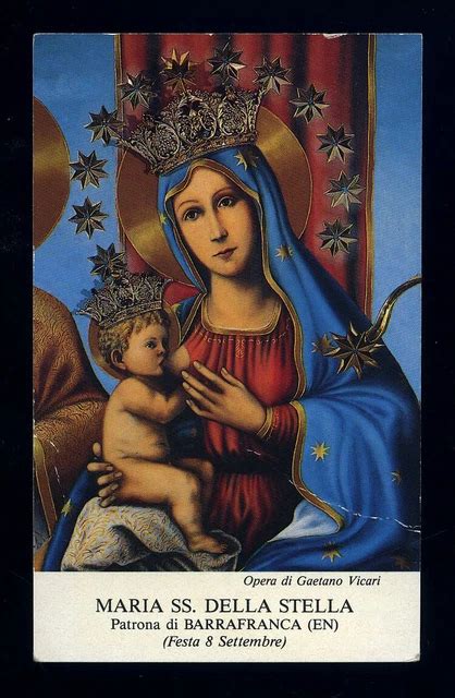 Santino raffigurante l'antica tela della Madonna della Stella