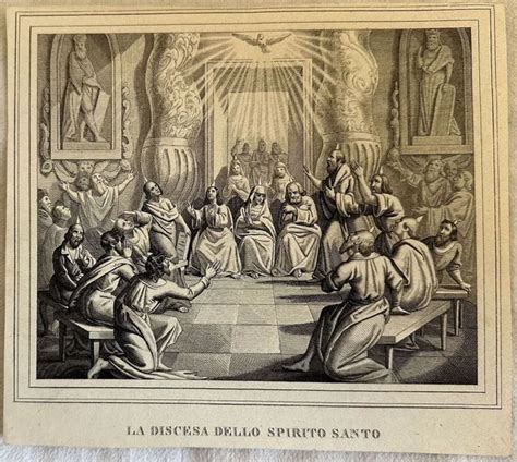 illustrazione della discesa dello Spirito Santo nel Cenacolo