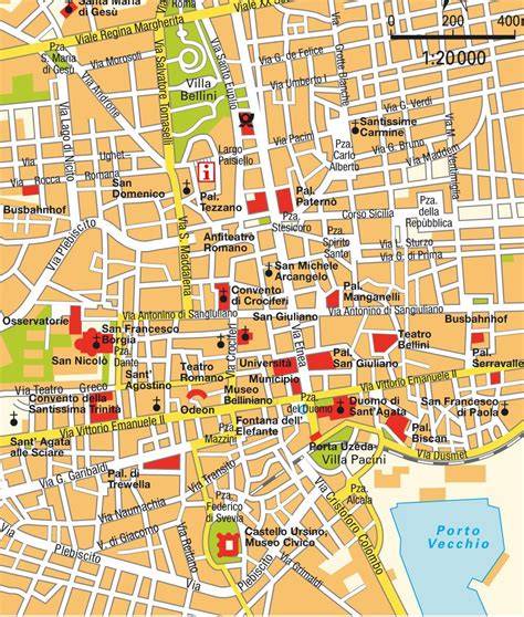 Mappa delle periferie di Catania con evidenziata l'area di Zia Lisa