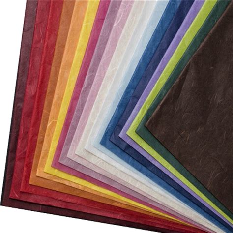 Varietà di fogli di carta di riso colorata in diverse tonalità