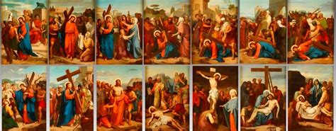 infografica delle 14 stazioni della Via Crucis